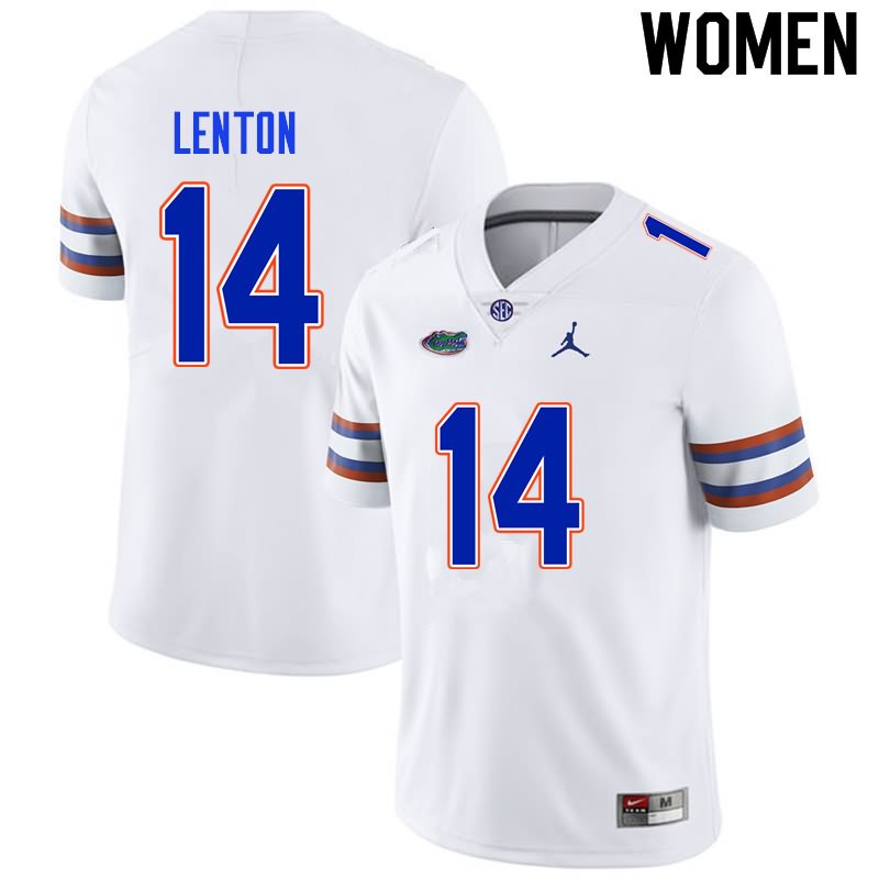 NCAA Florida Gators Quincy Lenton Women's #14 Nike White Stitched Authentic College Football Jersey IMZ1764YR